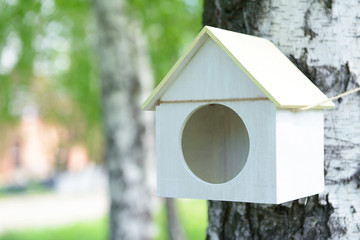Obraz na płótnie Canvas Birdhouse in garden outdoors