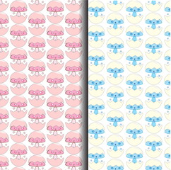 Abstract 2 set color cartoon pattern background
