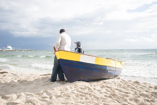 Plaża na helu, ł&oacute;dź