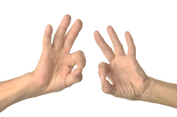Ok hand signs isolated