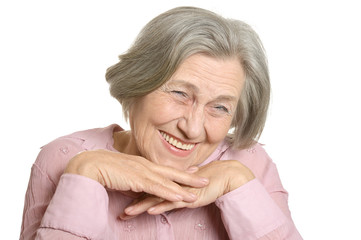 Happy elderly woman