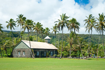 Old church at Hana on Hawaii Island Maui