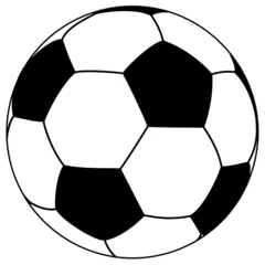 Door stickers Ball Sports black-white fooball - simple vector illustration