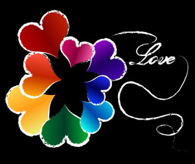 Colorful heart background.