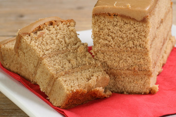 sliced coffee cake