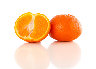 Healthy tropical fresh fruits on white background