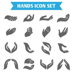 Fotobehang Hand hold protect icons © Macrovector