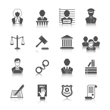 Law and Justice Icons Set