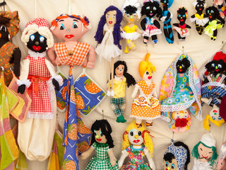 Puppets for sale at a market stall, Havana, Cuba