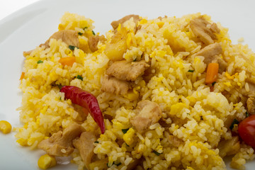 Rice with chicken and pineple