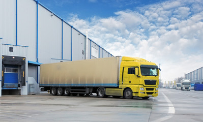 Fototapeta na wymiar Cargo Transportation - Truck in the warehouse