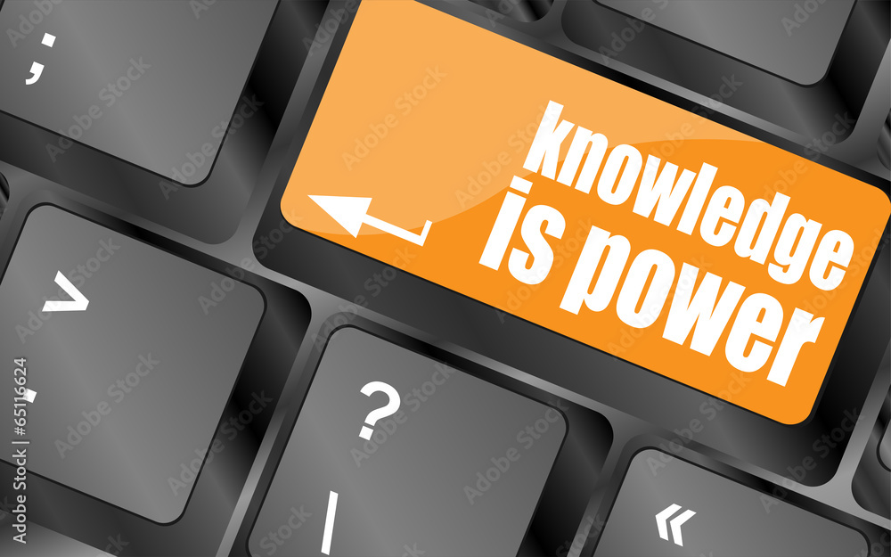 Poster knowledge is power button on computer keyboard key
