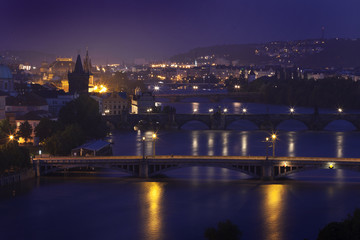 Obraz premium Prague, view from Letna on Charles Bridge