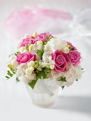 Beautiful wedding bouquet in vase
