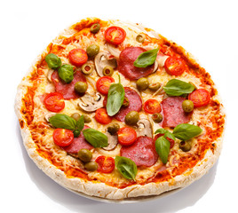 Pizza on white background