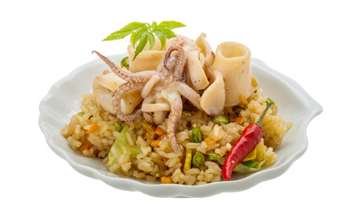 Fried rice with calamari