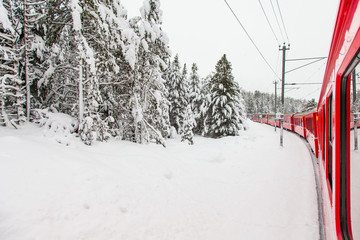 Train in the snow