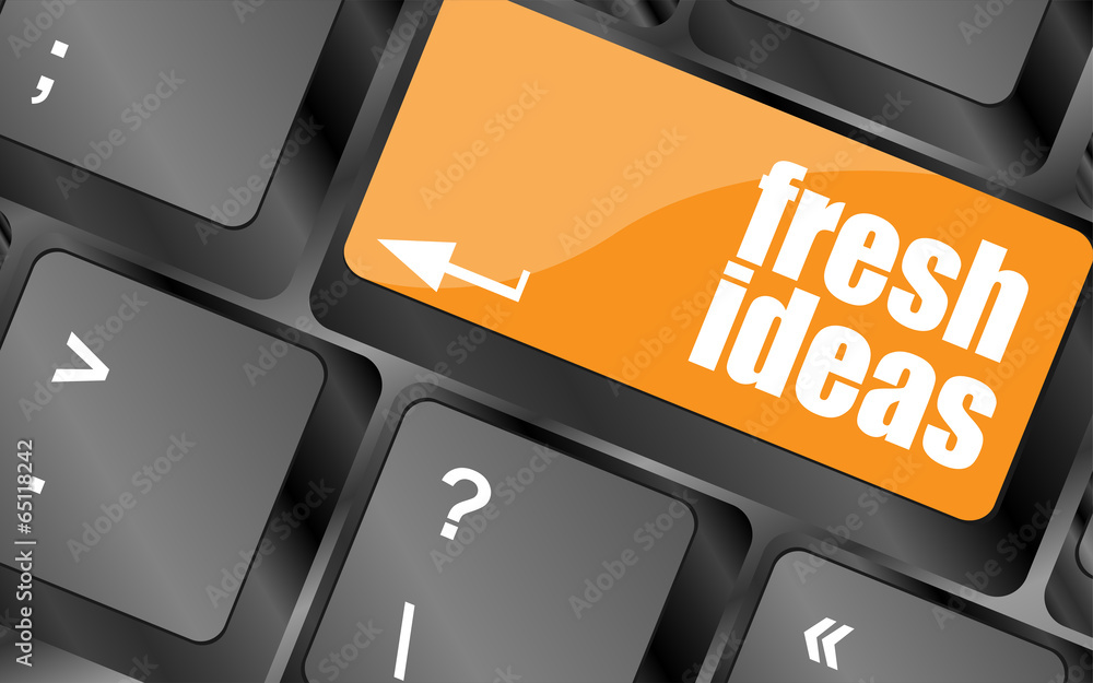 Poster fresh ideas button on computer keyboard key