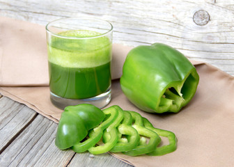 Fresh green paprica smoothie juice