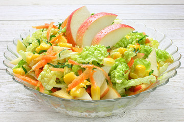 Chinese cabbage with sweet corn,carrots and apples