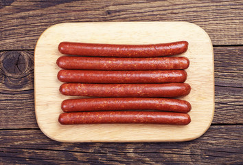 Thin smoked sausage