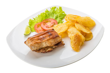 Grilled pork with potato