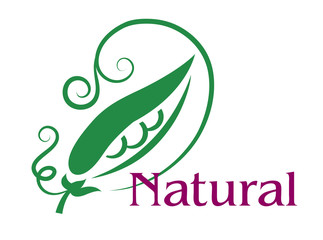 Natural food emblem or label