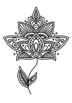 Ornate persian floral design element