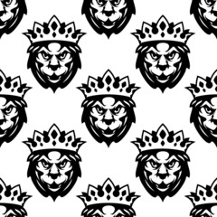 Seamless pattern of a Royal lion