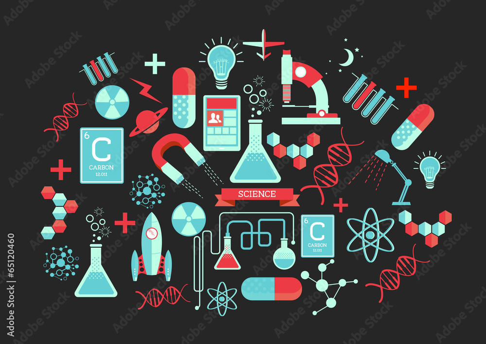 Wall mural creative science elements