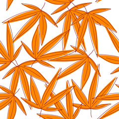 Fototapeta na wymiar Seamless background with orange withered leaves