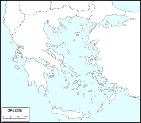 Contour map of Greece