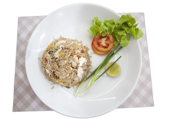 Khao phat pu, Fried rice with crabmeat