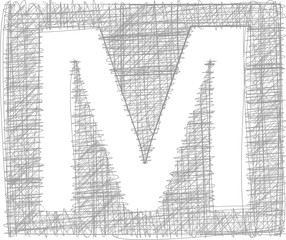 Freehand Typography Letter M