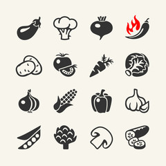 Vegetables vector web icon set