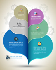 Modern business bubble speech template style with flat icons.