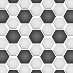 paper cut of soccer, football texture is black and white hexagon