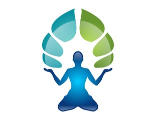 yoga, pose, logo,  body fitness symbol, people health meditation icon design