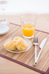 choux pastry and orange juice