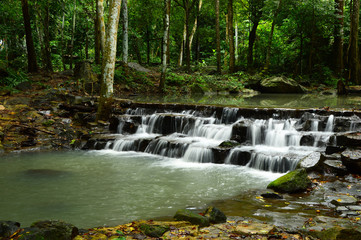 Fototapeta na wymiar Deep Forest Waterfalls