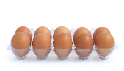 Fototapeta na wymiar Eggs in plastic package