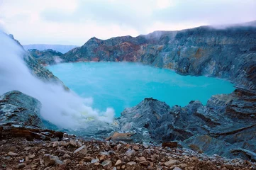 Crédence de cuisine en verre imprimé Volcan Cratère du volcan Ijen, Indonésie