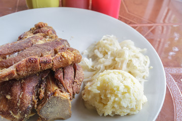 Leg pork fried