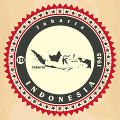 Vintage label-sticker cards of Indonesia.