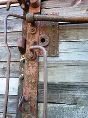 rusty lock of train wagon