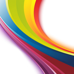 Bright smooth rainbow colorful waves template