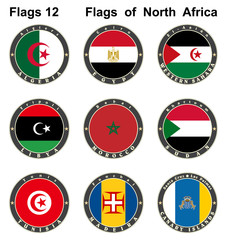 Fototapeta premium World flags. North Africa.