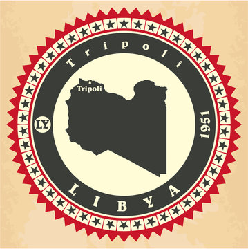 Vintage label-sticker cards of Libya.