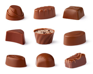 Chocolate sweets collection - obrazy, fototapety, plakaty
