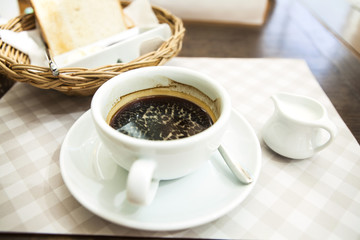 Coffee milk and breakfast